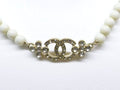 Chanel Choker CC Logo Necklace Gold White