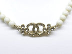 Chanel Choker CC Logo Necklace Gold White