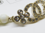 Chanel Choker CC Logo Necklace Gold White — view 3