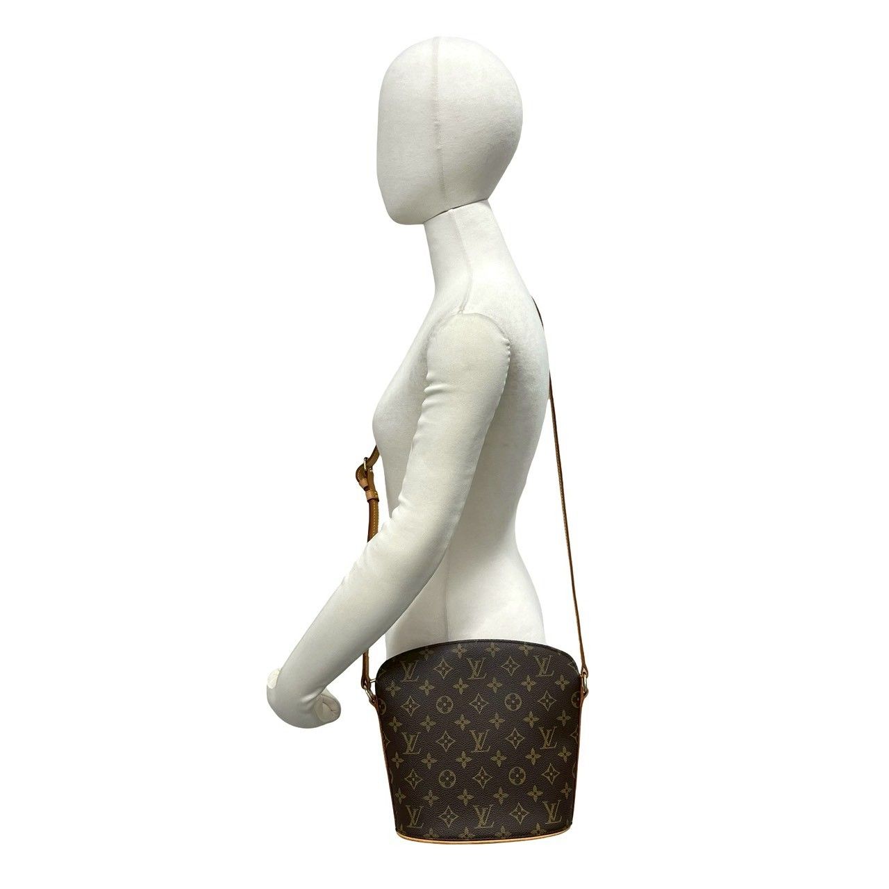 Louis Vuitton Drew Monogram Leather Shoulder Bag Pochette Crossbody Brown — view 2