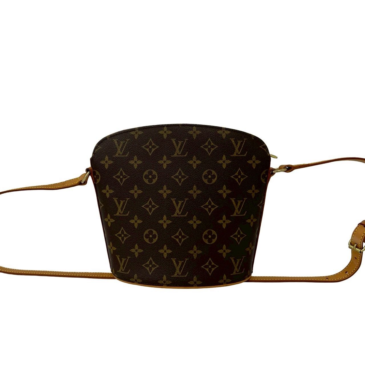 Louis Vuitton Drew Monogram Leather Shoulder Bag Pochette Crossbody Brown — view 3