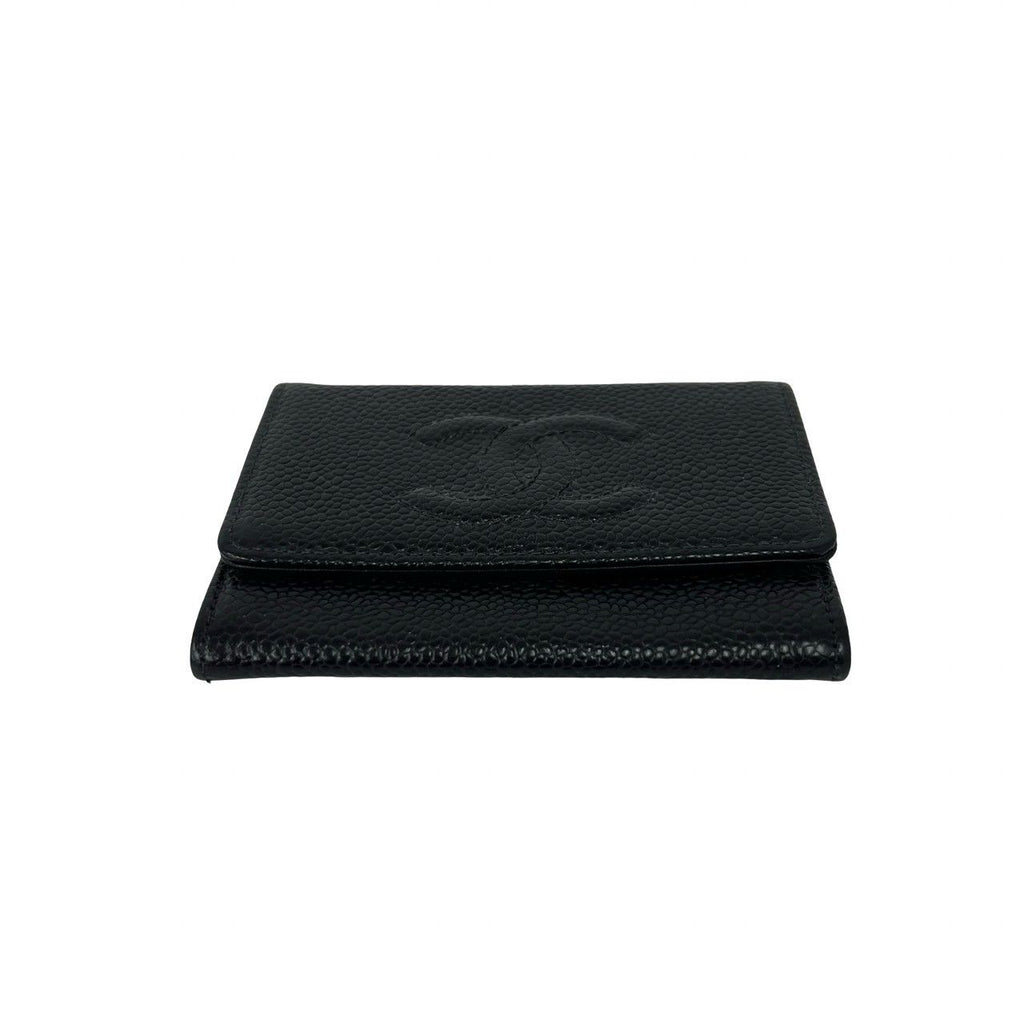 Chanel CC Logo Caviar Leather Card Case Business Holder Black — view 6
