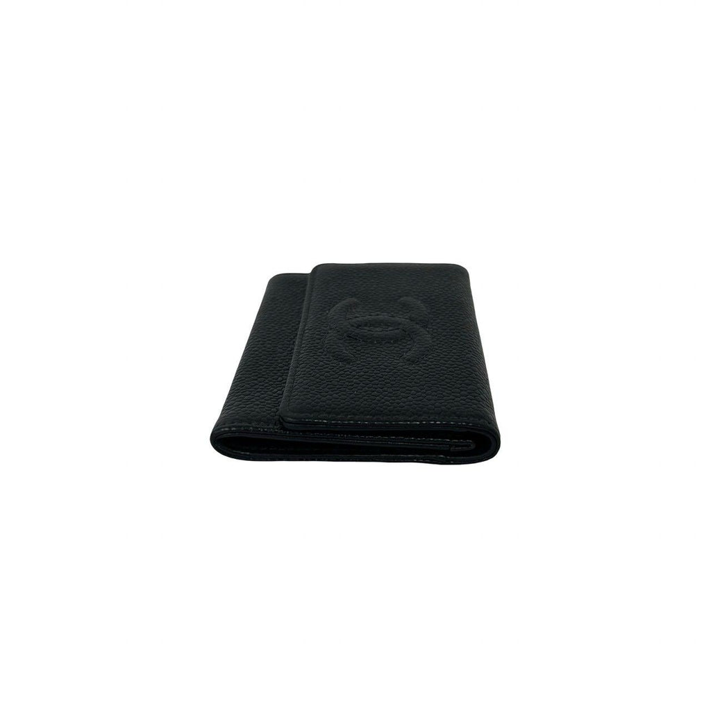 Chanel CC Logo Caviar Leather Card Case Business Holder Black — view 5