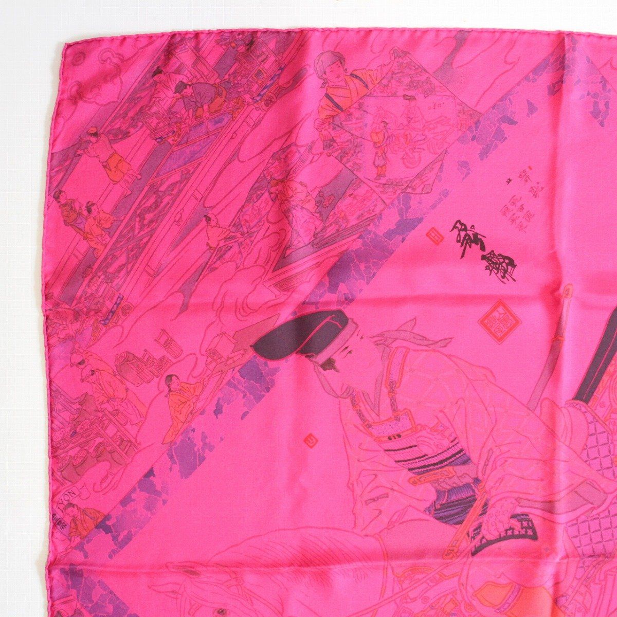 Hermes Carre 90 Scarf Craftsmen Dip Dye Pink Silk 100% Pawn — view 2