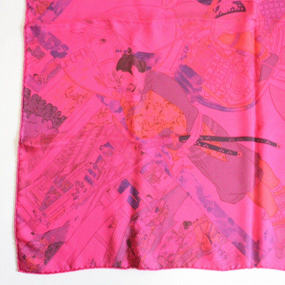 Hermes Carre 90 Scarf Craftsmen Dip Dye Pink Silk 100% Pawn — view 4