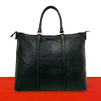 Gucci Guccissima GG All Over Patter Leather Tote Boston Bag Black