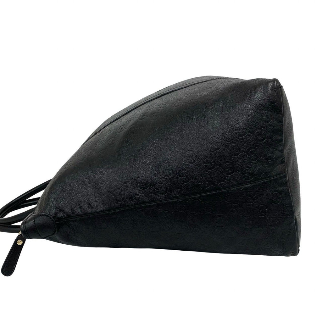 Gucci Guccissima GG All Over Patter Leather Tote Boston Bag Black — view 5