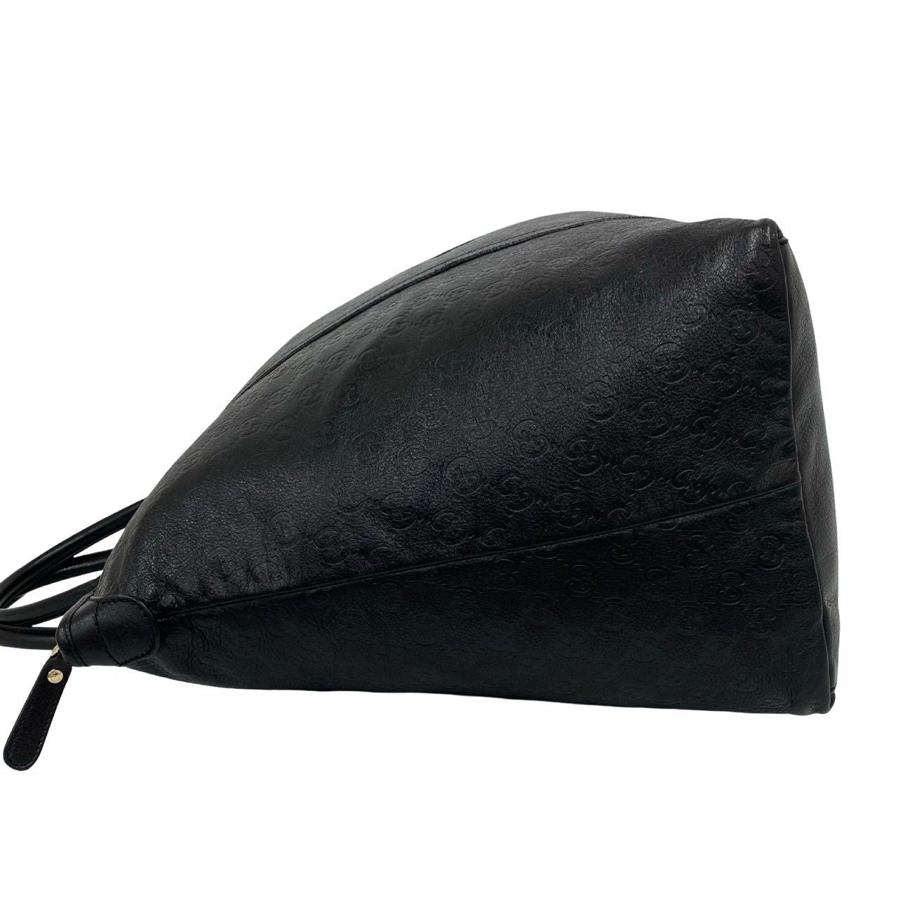 Gucci Guccissima GG All Over Patter Leather Tote Boston Bag Black — view 5