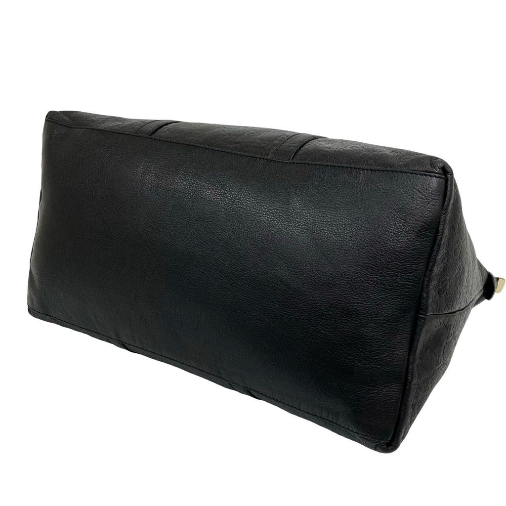 Gucci Guccissima GG All Over Patter Leather Tote Boston Bag Black — view 8