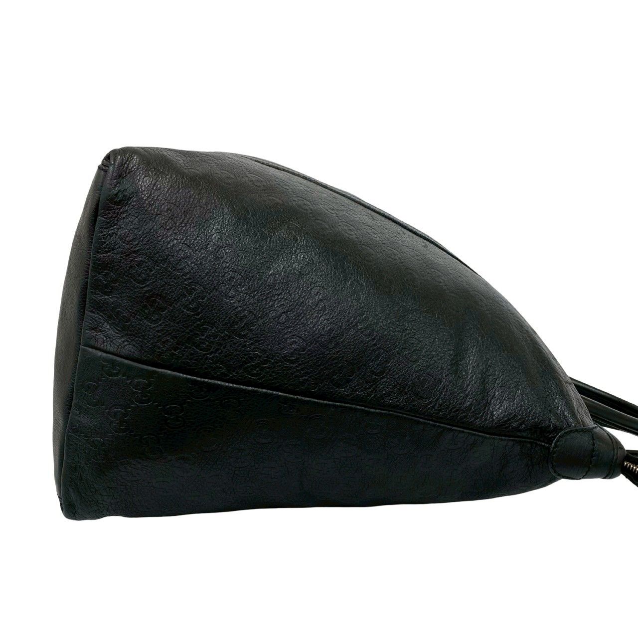 Gucci Guccissima GG All Over Patter Leather Tote Boston Bag Black — view 6