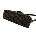 Fendi FF Logo Zucca Canvas Leather Shoulder Bag Brown — view 8