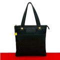 Loewe Anagram All Over Pattern Canvas Leather Tote Business Handbag Black