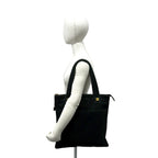 Loewe Anagram All Over Pattern Canvas Leather Tote Business Handbag Black