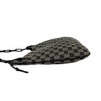 Gucci GG Logo Pattern Canvas Leather Chain Shoulder Bag Gray — view 5