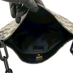 Gucci GG Logo Pattern Canvas Leather Chain Shoulder Bag Gray — view 9