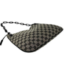Gucci GG Logo Pattern Canvas Leather Chain Shoulder Bag Gray — view 7