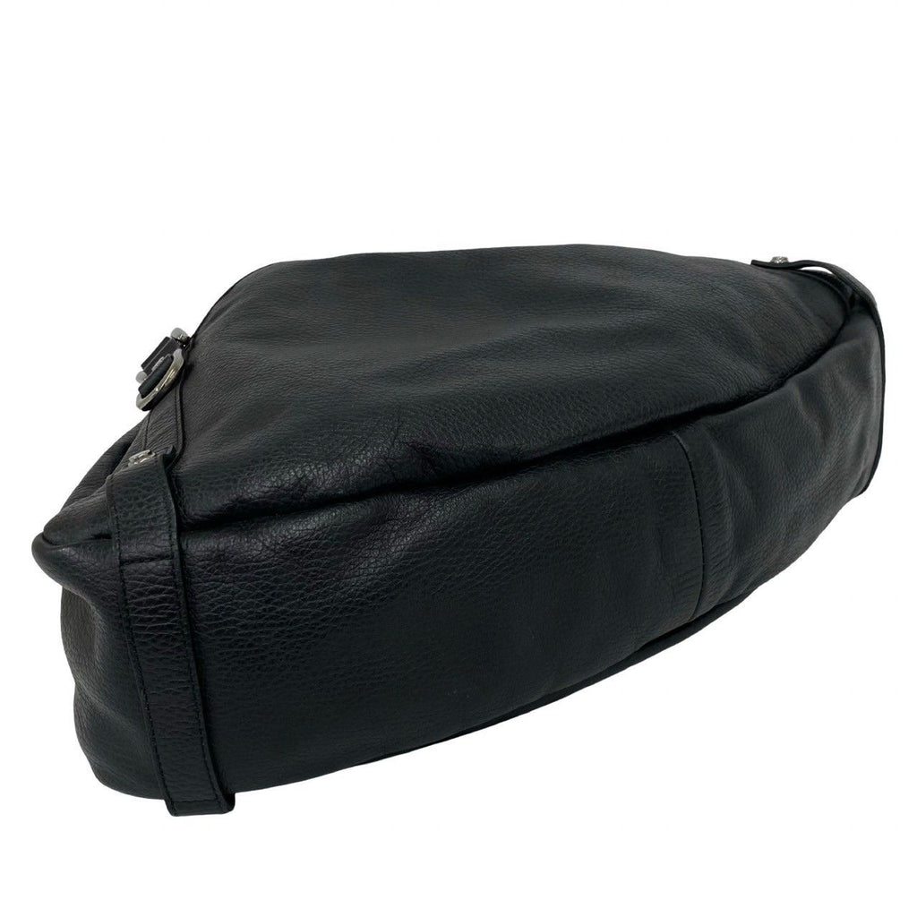 Gucci Log Leather Tote Shoulder Bag Black — view 7