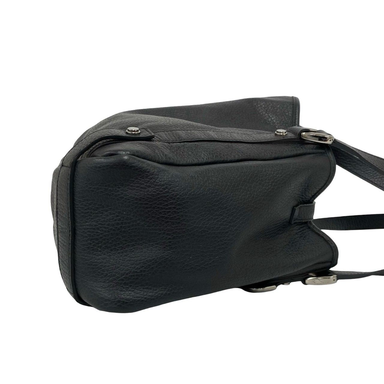 Gucci Log Leather Tote Shoulder Bag Black — view 6