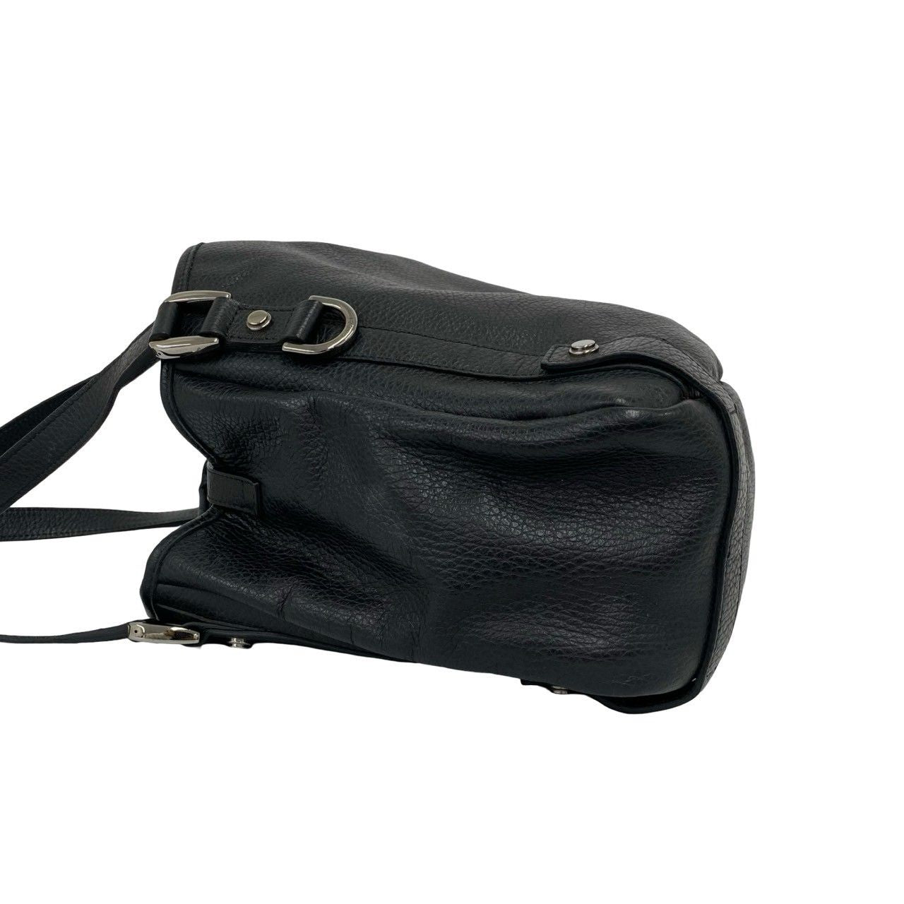 Gucci Log Leather Tote Shoulder Bag Black — view 5