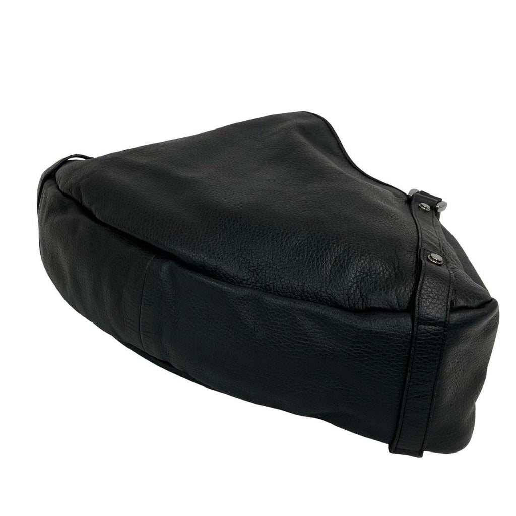 Gucci Log Leather Tote Shoulder Bag Black — view 8