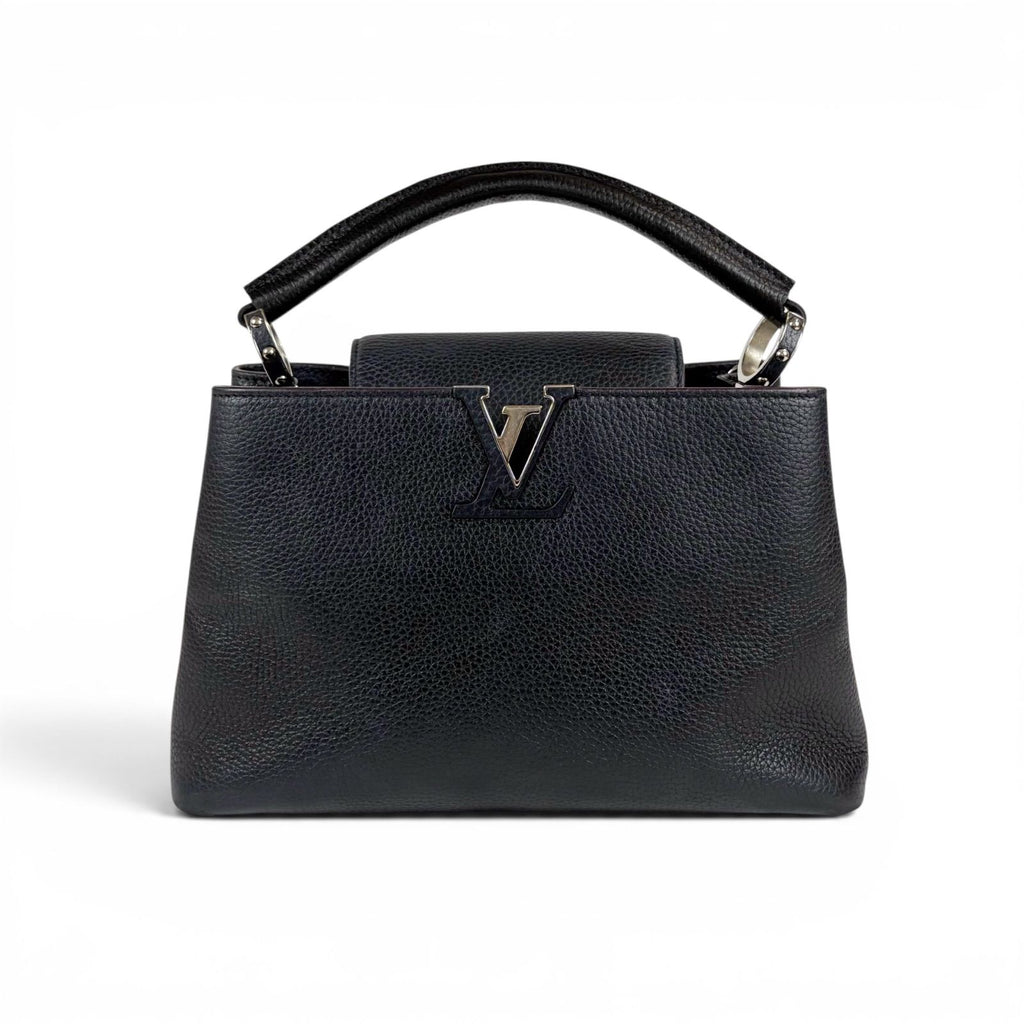 Louis Vuitton Capucines MM Handbag Top Handle Bag Black Noir Taurillon — view 2