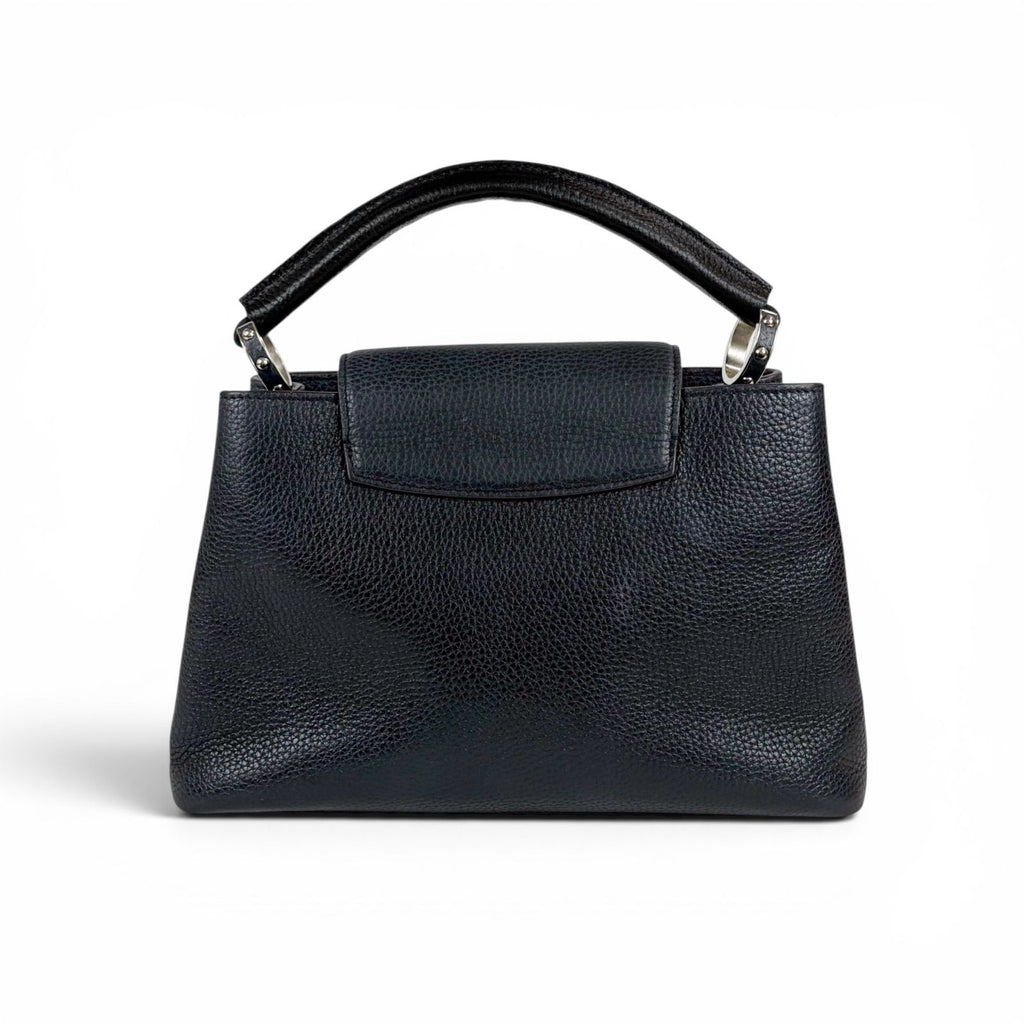 Louis Vuitton Capucines MM Handbag Top Handle Bag Black Noir Taurillon — view 3