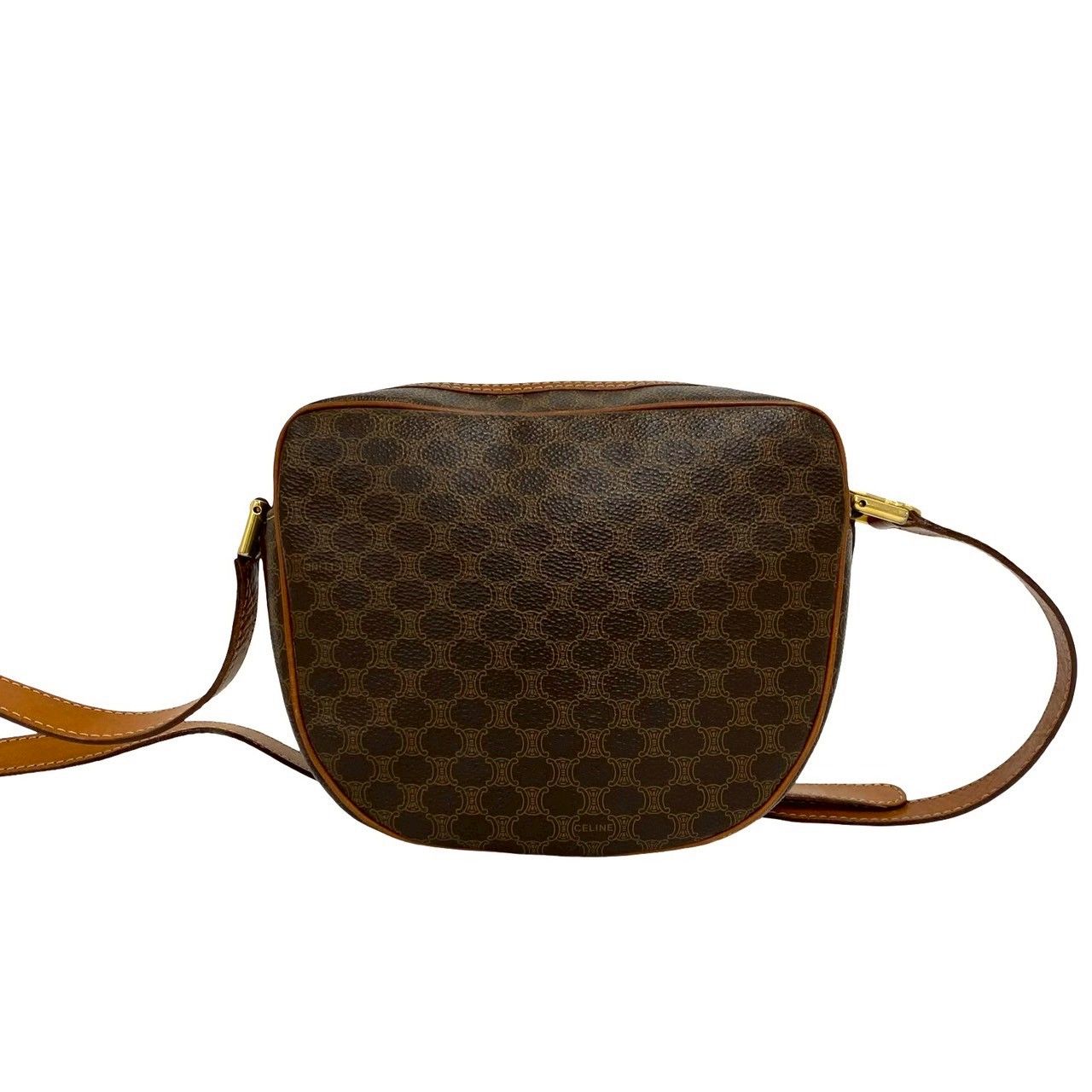 Celine Vintage Macadam Blason Triomphe Logo Leather Mini Shoulder Bag Pochette — view 3