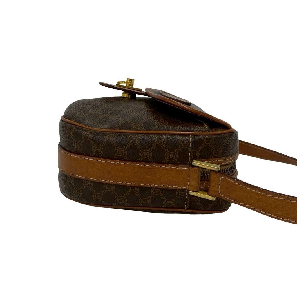 Celine Vintage Macadam Blason Triomphe Logo Leather Mini Shoulder Bag Pochette — view 6