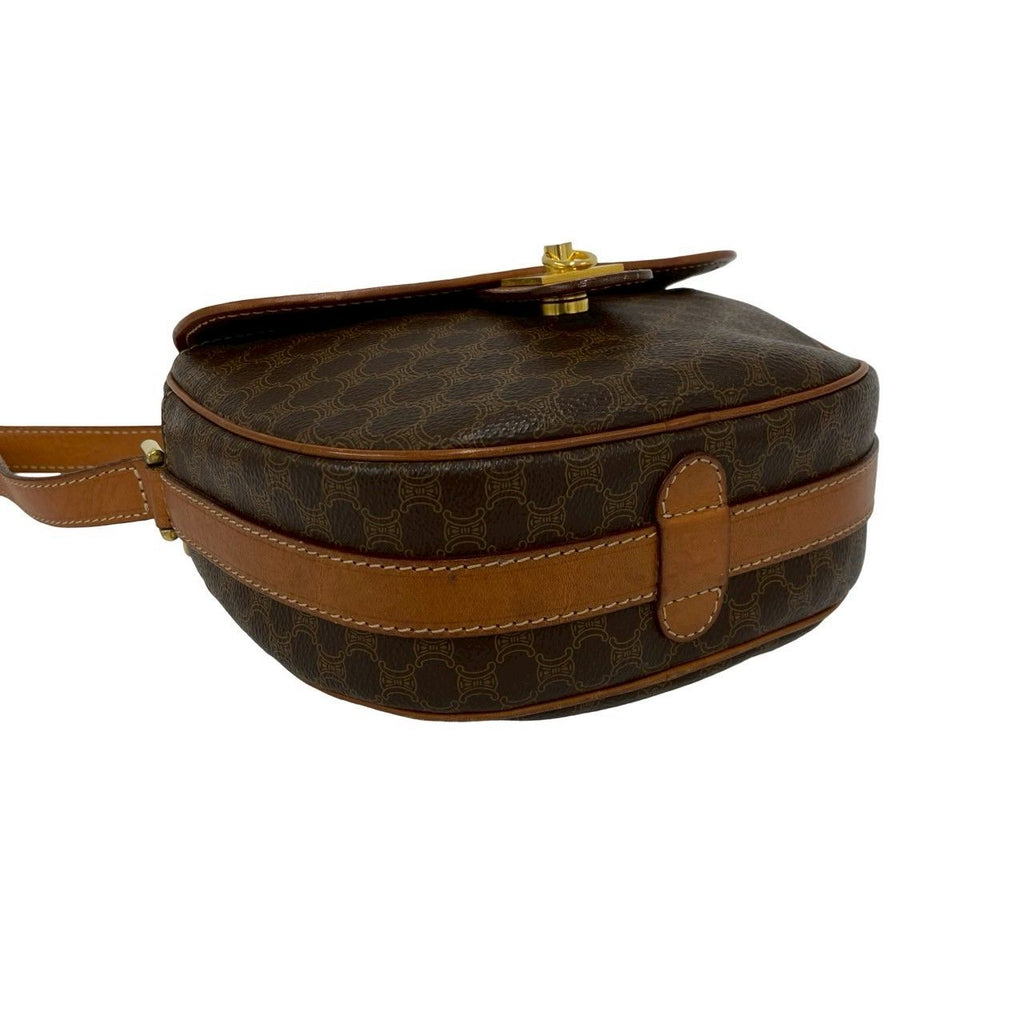 Celine Vintage Macadam Blason Triomphe Logo Leather Mini Shoulder Bag Pochette — view 7