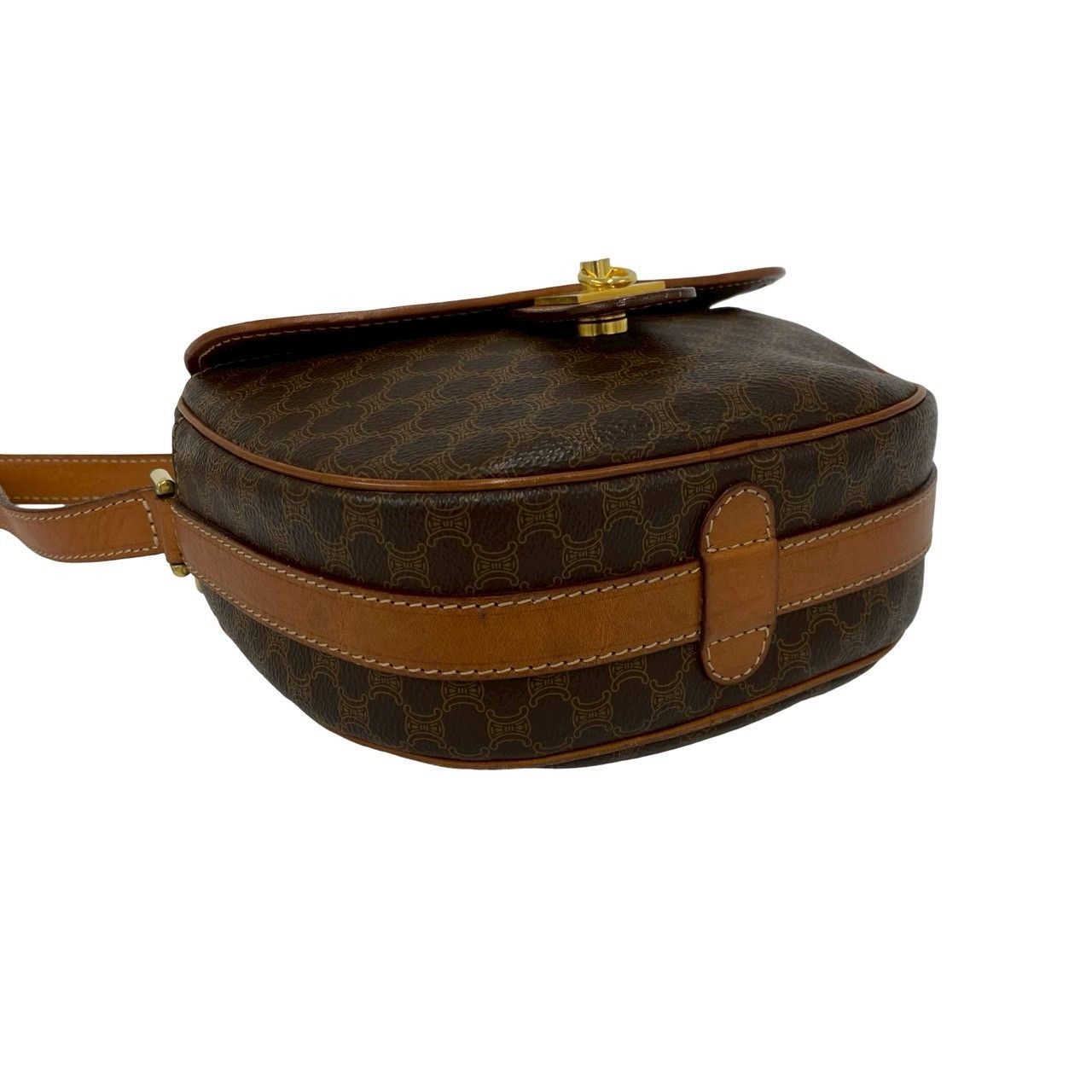Celine Vintage Macadam Blason Triomphe Logo Leather Mini Shoulder Bag Pochette — view 7