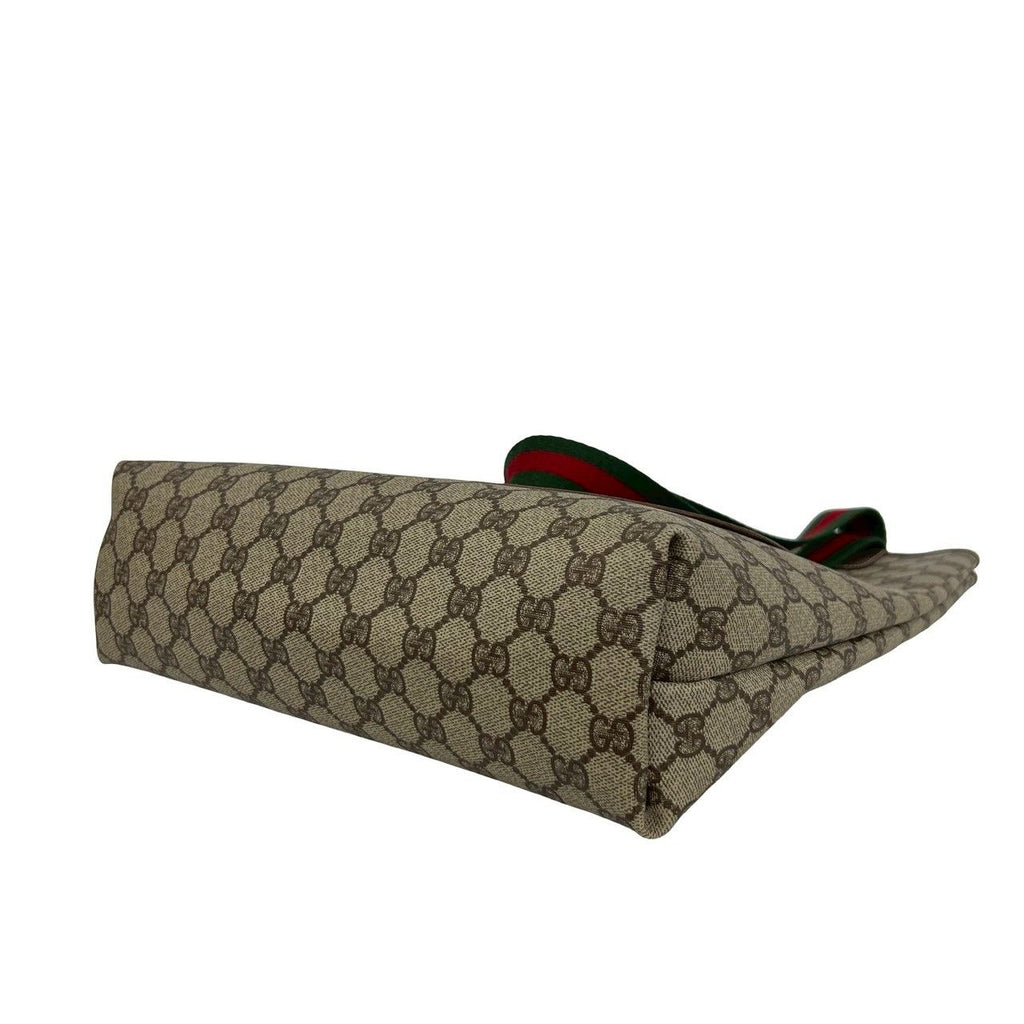 Gucci Vintage Sherry Line GG Logo Leather Tote Brown — view 8