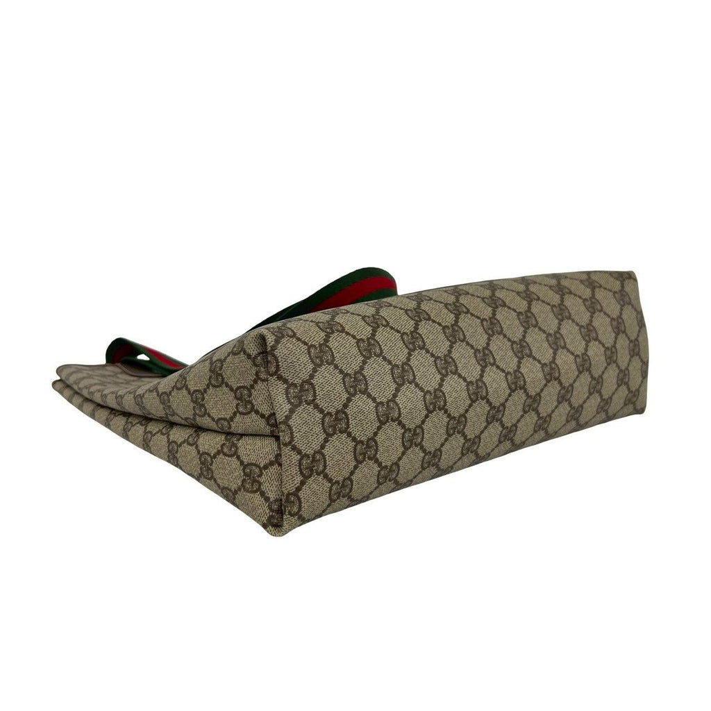 Gucci Vintage Sherry Line GG Logo Leather Tote Brown — view 7