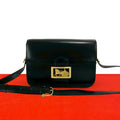 Celine Vintage Carriage Leather Mini Shoulder Bag Crossbody Pochette Black