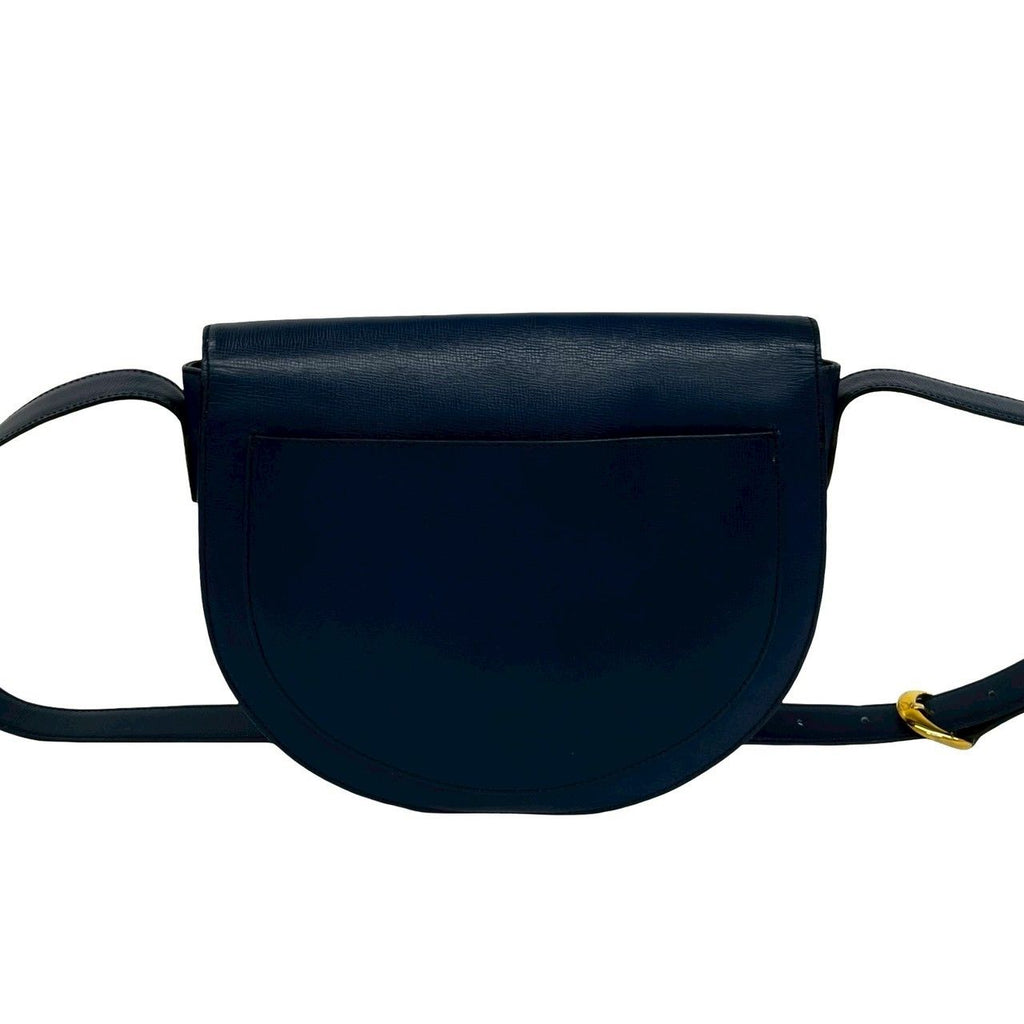Dior Vintage CD Logo Leather Shoulder Bag Crossbody Navy — view 3