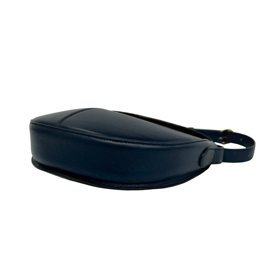 Dior Vintage CD Logo Leather Shoulder Bag Crossbody Navy — view 8