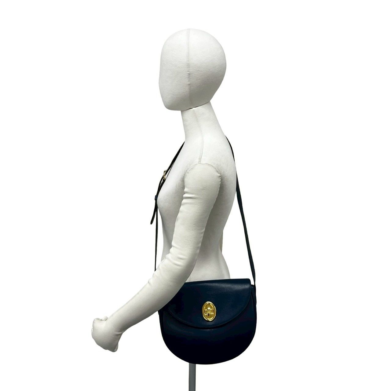 Dior Vintage CD Logo Leather Shoulder Bag Crossbody Navy — view 2