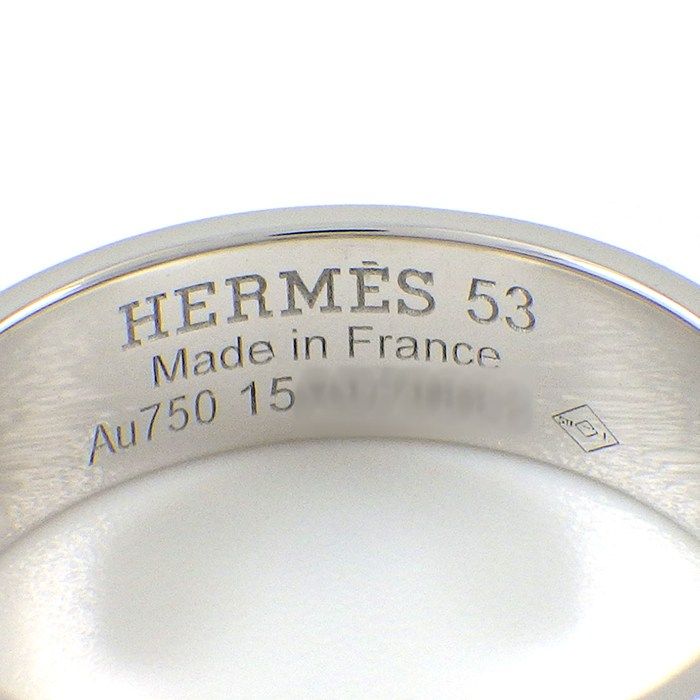 Hermes Ring D'ancre PM Points Diamond Total 18k White Gold — view 3