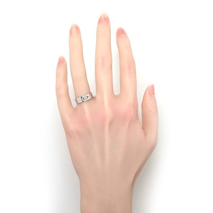 Hermes Ring D'ancre PM Points Diamond Total 18k White Gold — view 5
