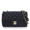 Chanel Shoulder Bag Quilted 20 Mini Classic Onwards Black Lambskin