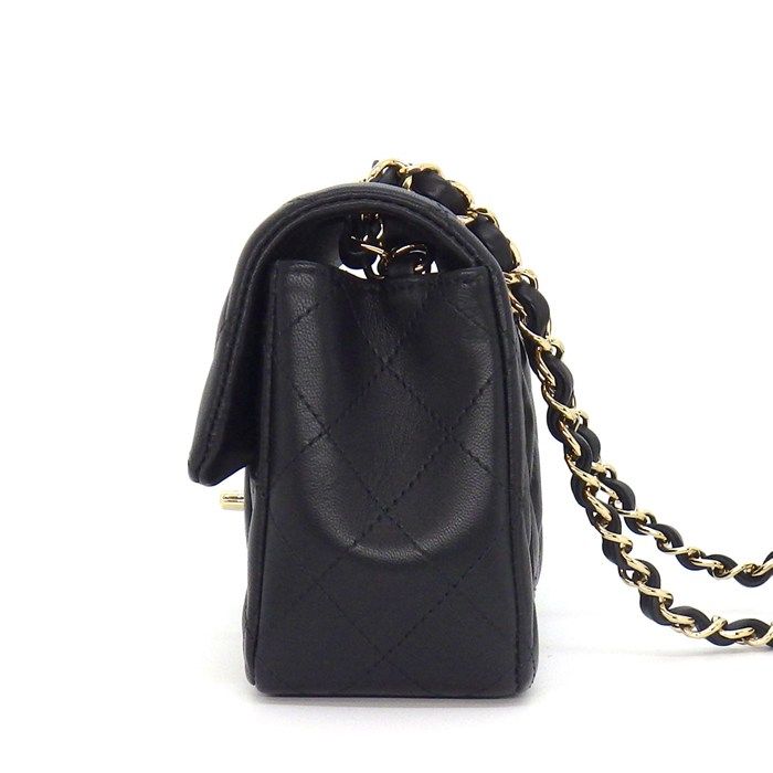 Chanel Shoulder Bag Quilted 20 Mini Classic Onwards Black Lambskin — view 3