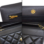 Chanel Shoulder Bag Quilted Classic Chain Wallet Onwards Black Lambskin — view 9