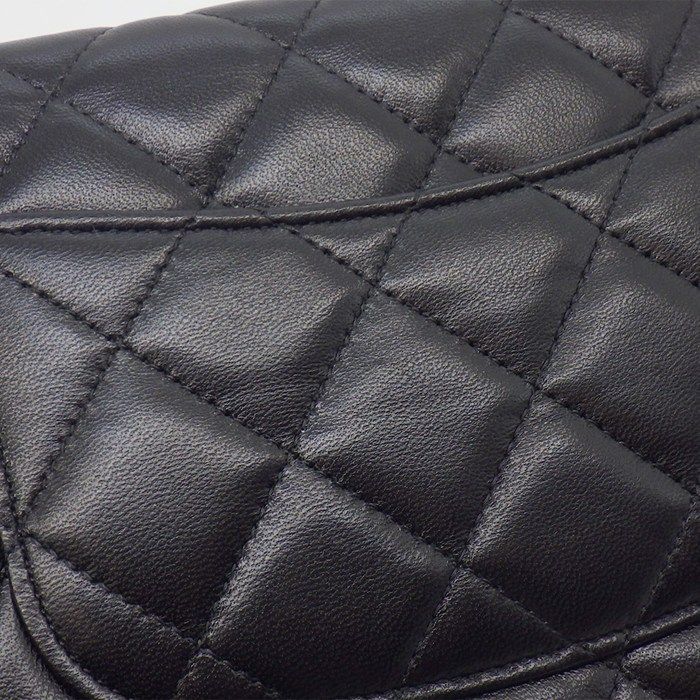 Chanel Shoulder Bag Quilted Classic Chain Wallet Onwards Black Lambskin — view 8