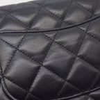Chanel Shoulder Bag Quilted Classic Chain Wallet Onwards Black Lambskin — view 8