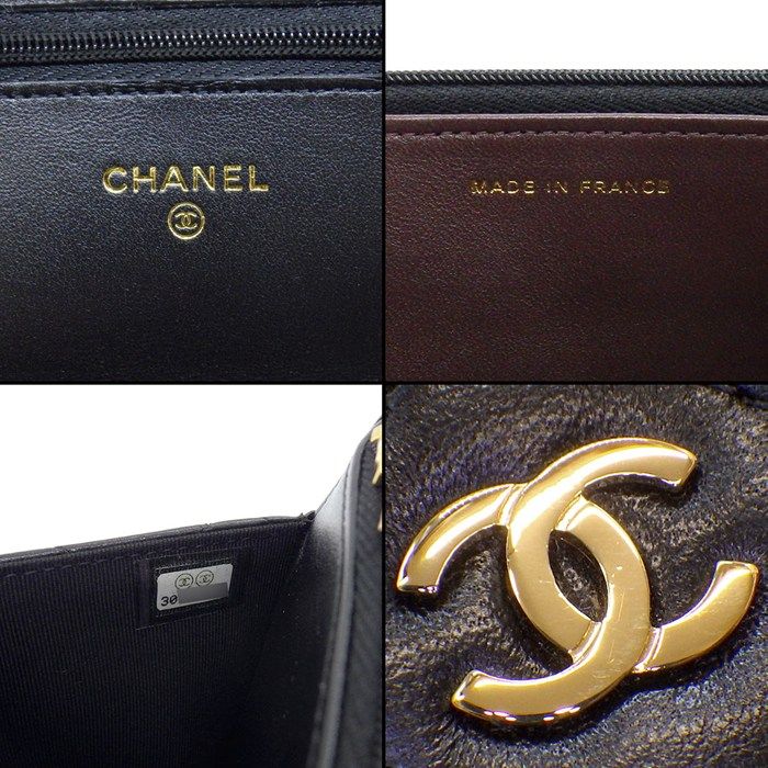 Chanel Shoulder Bag Quilted Classic Chain Wallet Onwards Black Lambskin — view 7