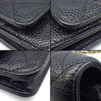 Chanel Shoulder Bag Quilted Classic Chain Wallet Black Caviar Leather Gold — view 8