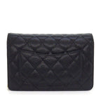 Chanel Shoulder Bag Quilted Classic Chain Wallet Black Caviar Leather Gold — view 2