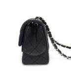 Chanel Shoulder Bag Quilted 20 Mini Classic Black Lambskin Silver — view 3