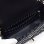 Chanel Shoulder Bag Quilted 20 Mini Classic Black Lambskin Silver — view 6