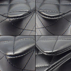 Chanel Shoulder Bag Quilted 20 Mini Classic Black Lambskin Silver — view 8