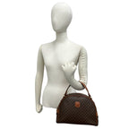 Celine Vintage Macadam Blason Triomphe Logo Leather Handbag Mini Tote Brown — view 2